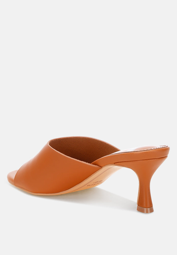 maude slip on kitten heels#color_tan Genuine Leather