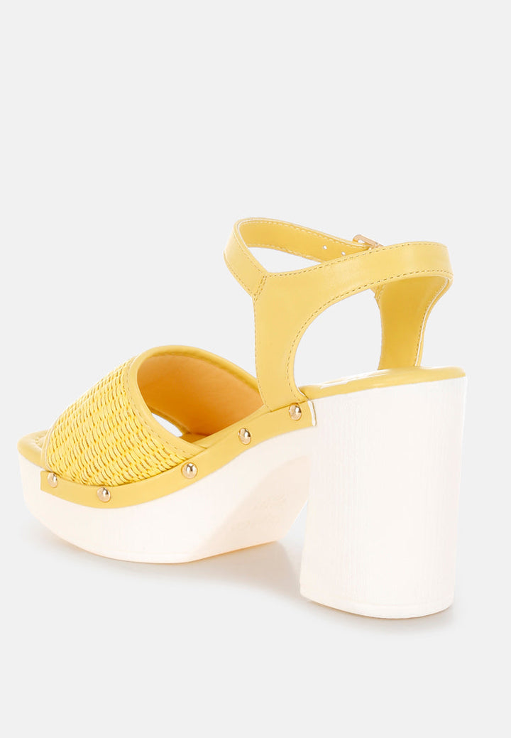 mazaro raffia chunky sandals#color_yellow