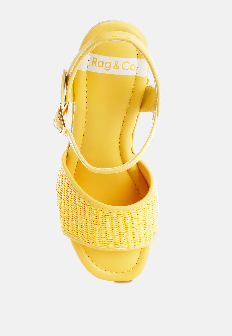 mazaro raffia chunky sandals#color_yellow