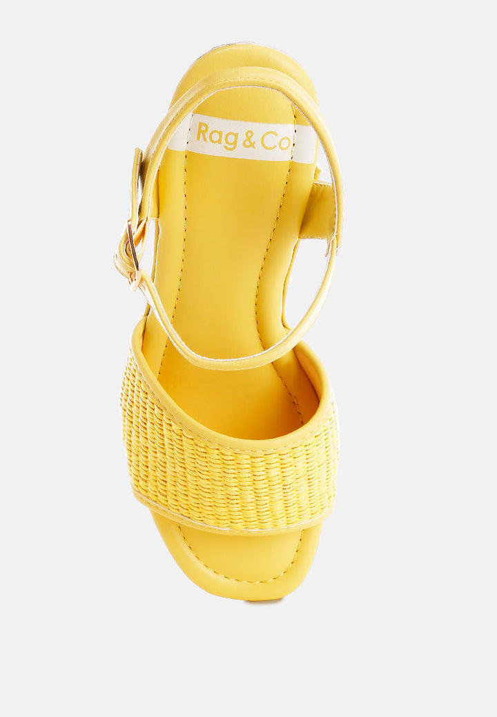 mazaro raffia chunky sandals#color_yellow