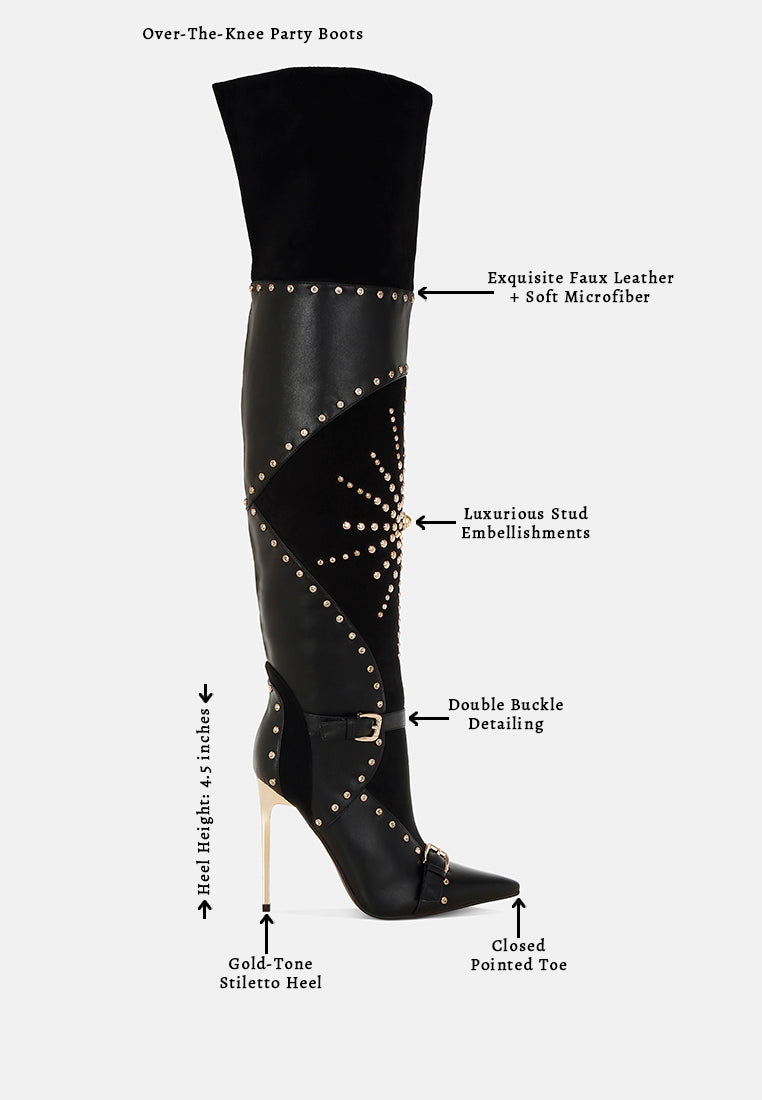 medira pointed toe embellished stiletto boots#color_black