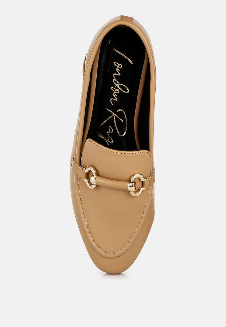 horsebit embellished loafers by ruw#color_tan