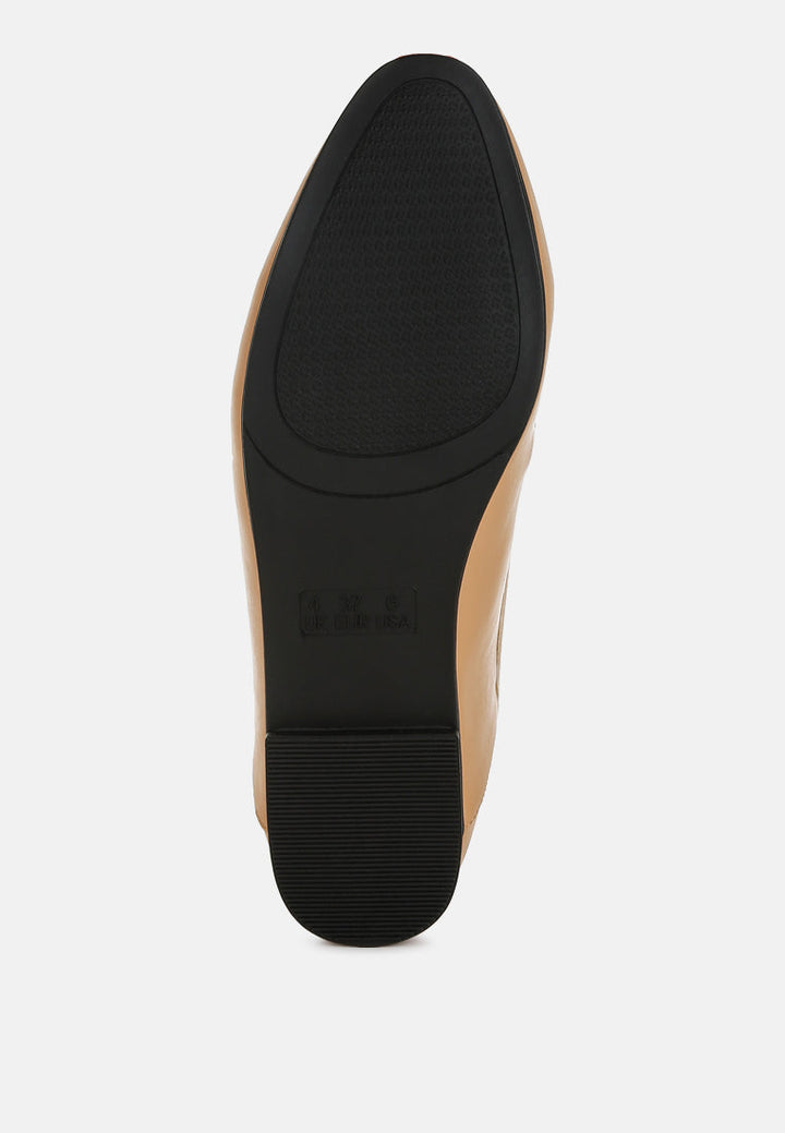 horsebit embellished loafers by ruw#color_tan