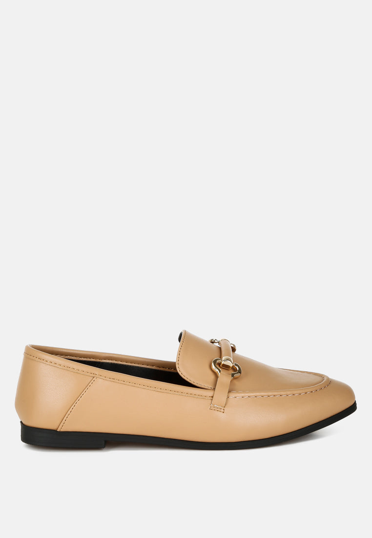 horsebit embellished loafers by ruw#color_tan