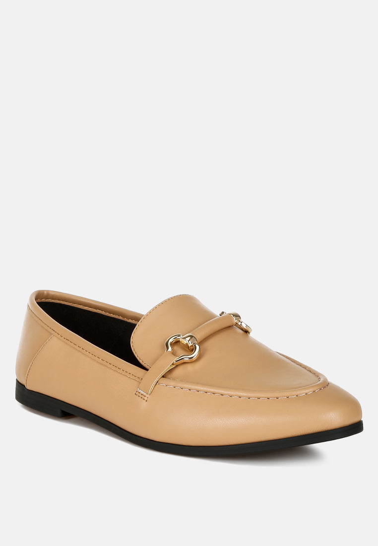 horsebit embellished loafers by ruw#color_tan