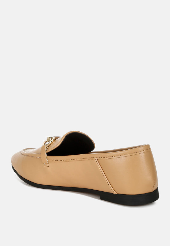 horsebit embellished loafers by ruw#color_tan