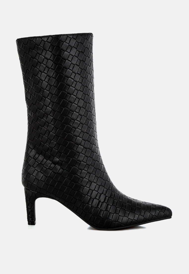 woven faux leather boots by ruw#color_black