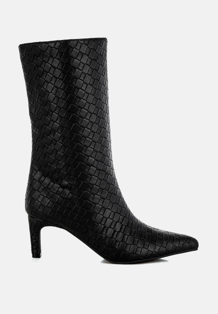 woven faux leather boots by ruw#color_black