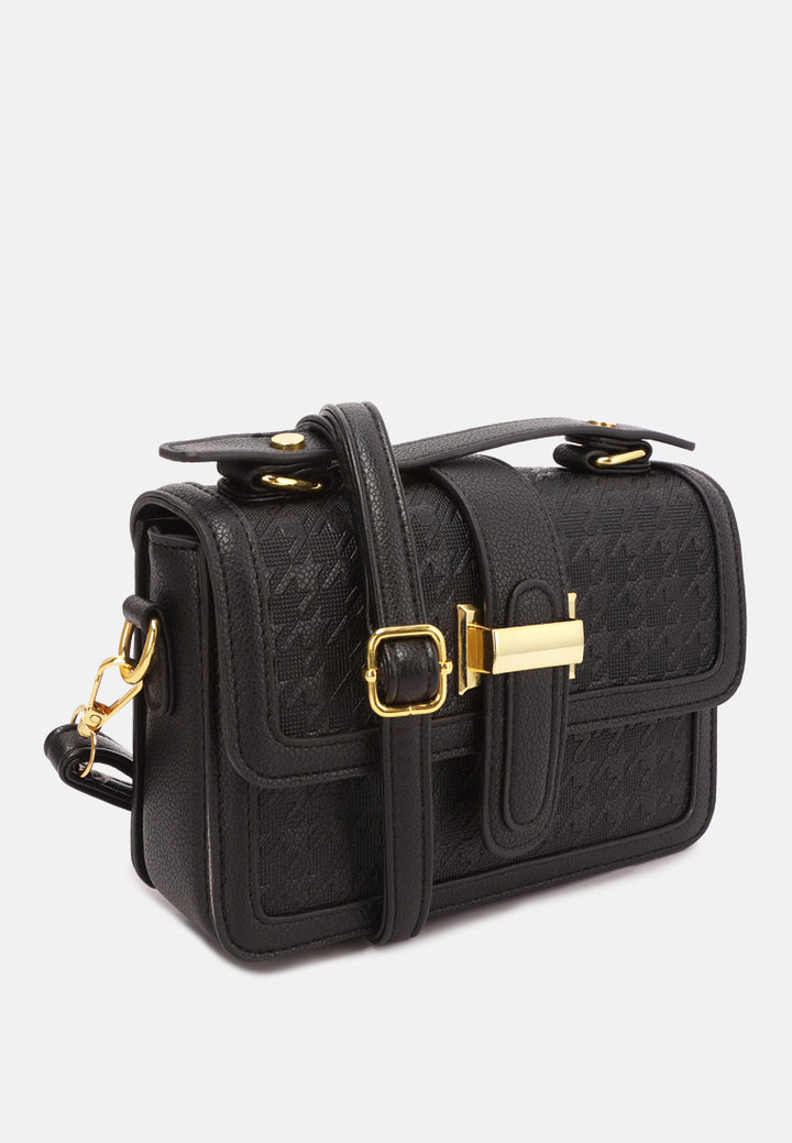 metal buckle flap bag by ruw#color_black