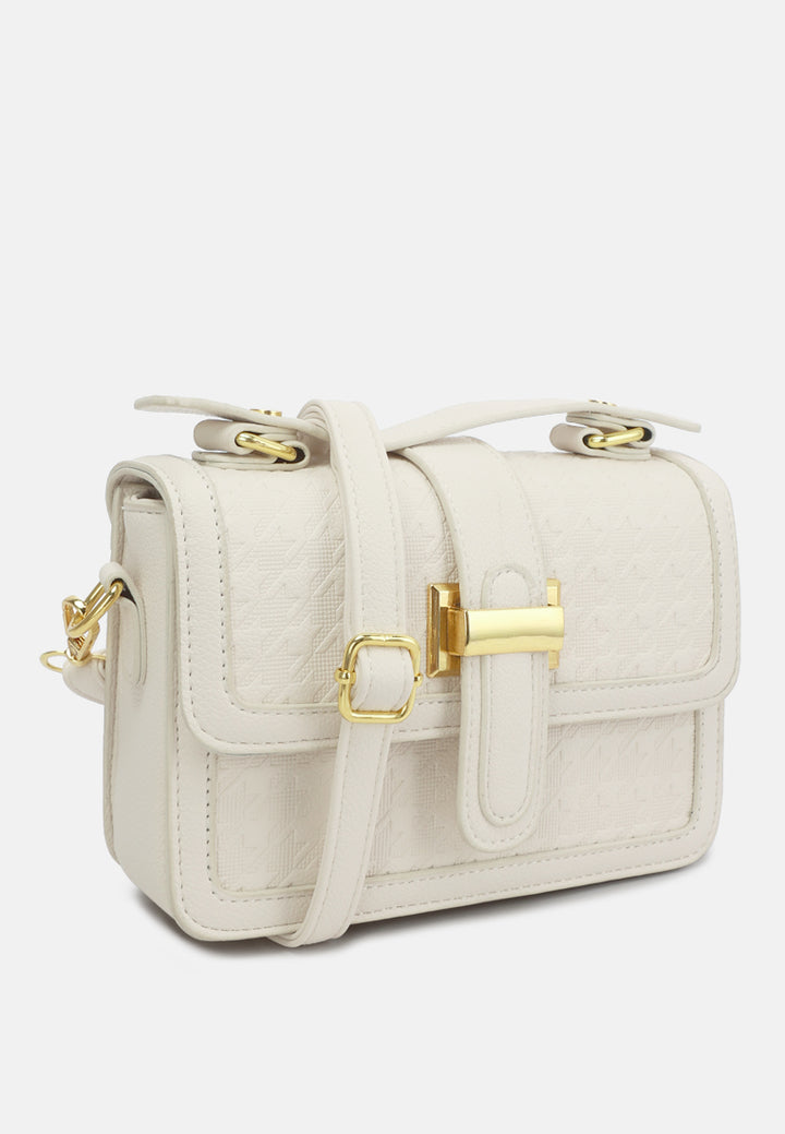 metal buckle flap bag by ruw#color_white