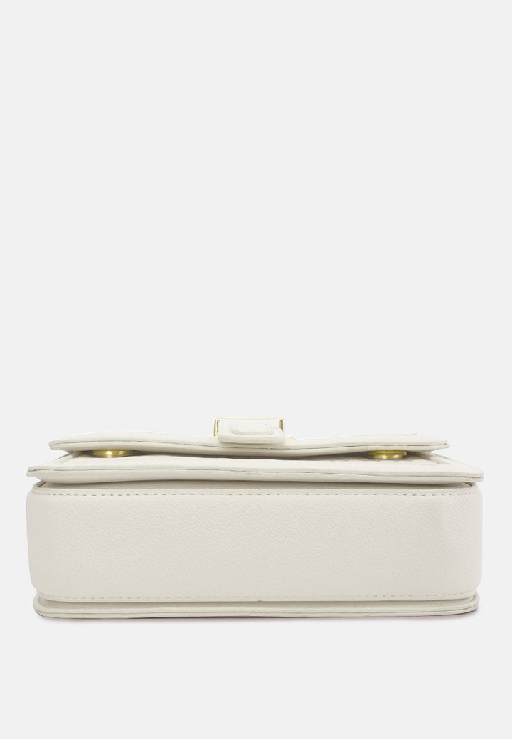 metal buckle flap bag by ruw#color_white