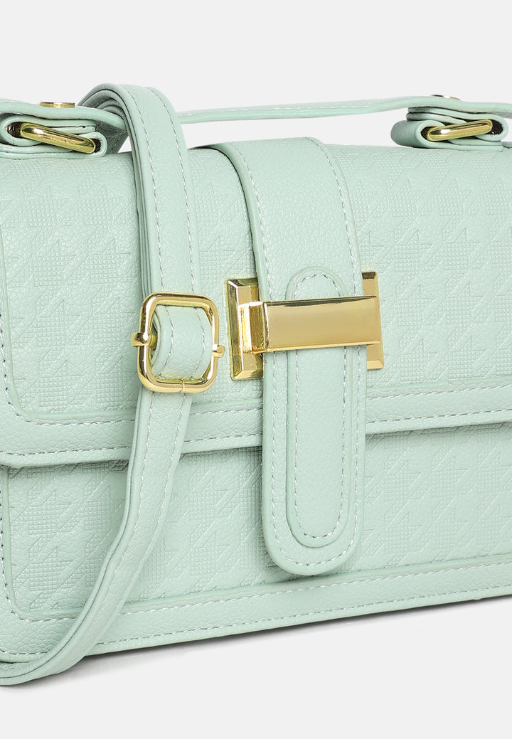 metal buckle flap bag by ruw#color_light-blue