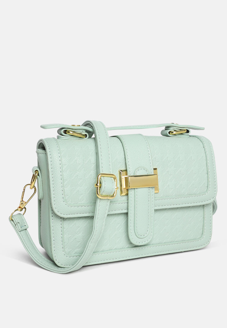 metal buckle flap bag by ruw#color_light-blue