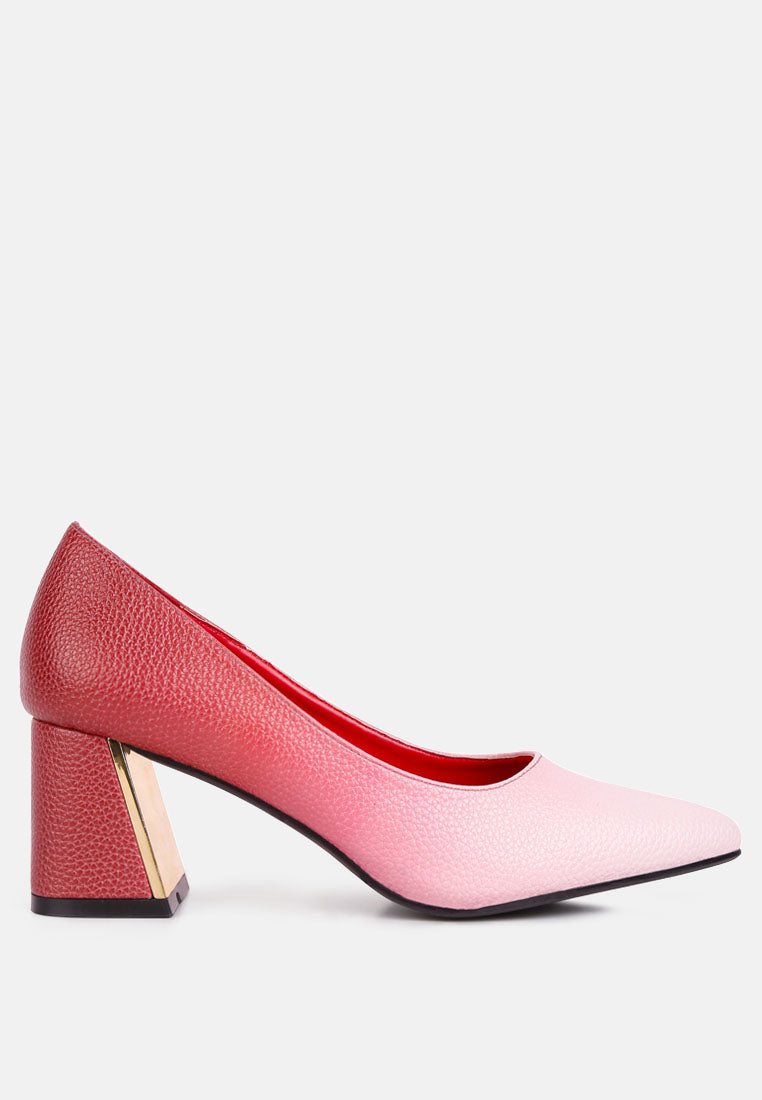 harlow metallic accent block heel pumps by ruw#color_red-white