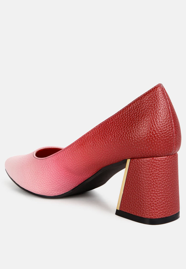 harlow metallic accent block heel pumps by ruw#color_red-white