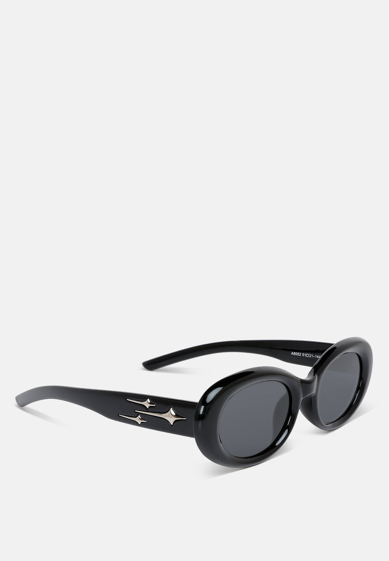 metallic stars oval sunglasses by ruw#color_black