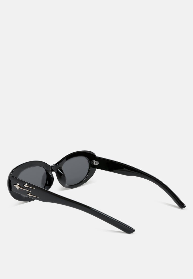 metallic stars oval sunglasses by ruw#color_black