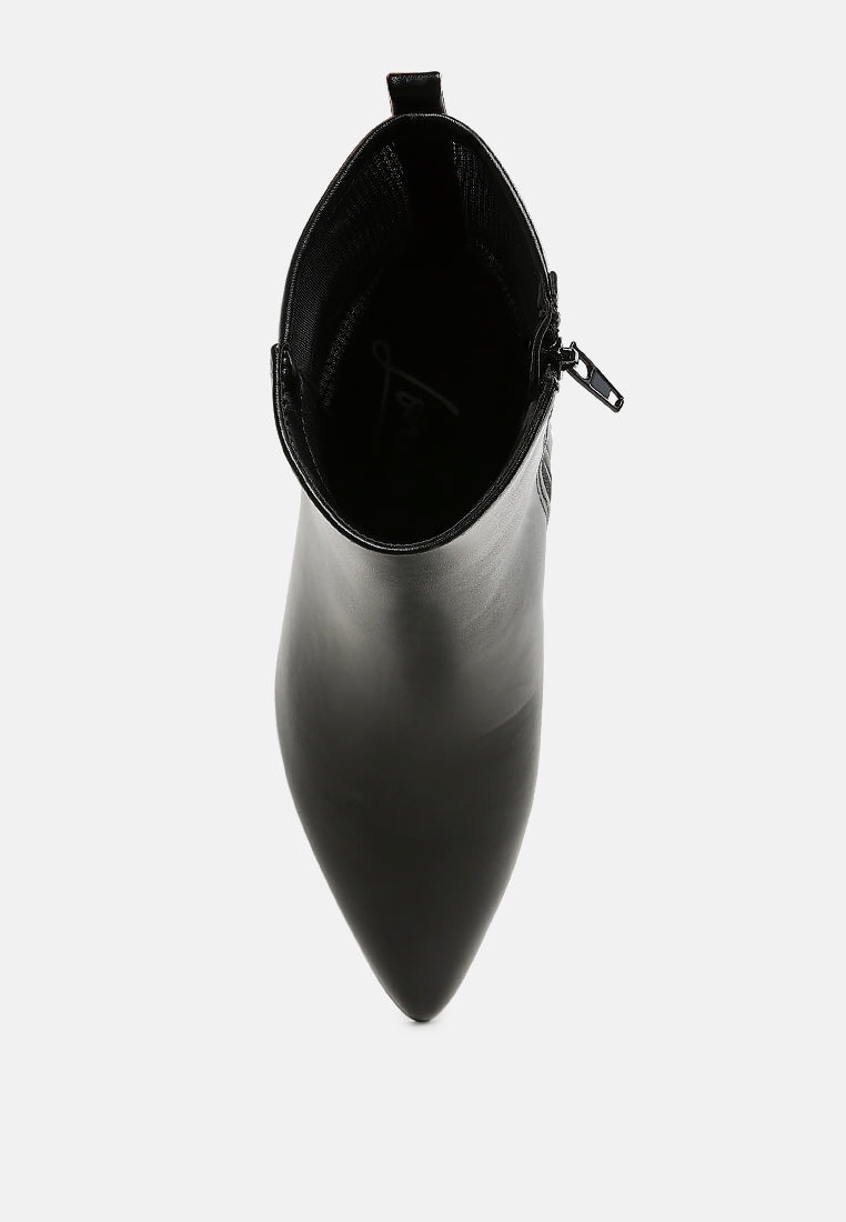 mesh detail pointy ankle boots by ruw#color_black