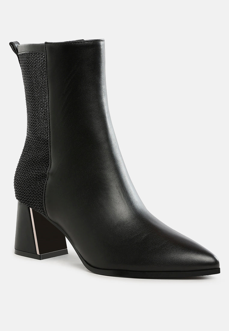 mesh detail pointy ankle boots by ruw#color_black