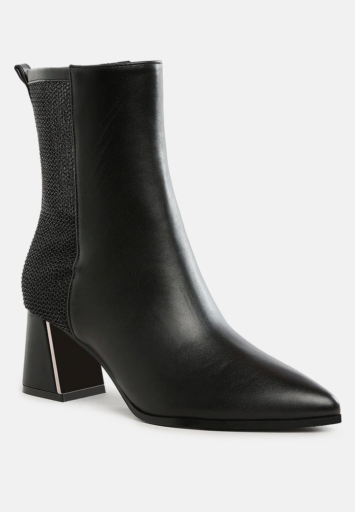 mesh detail pointy ankle boots by ruw#color_black