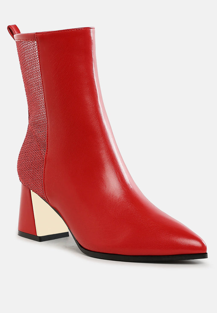mesh detail pointy ankle boots by ruw#color_red