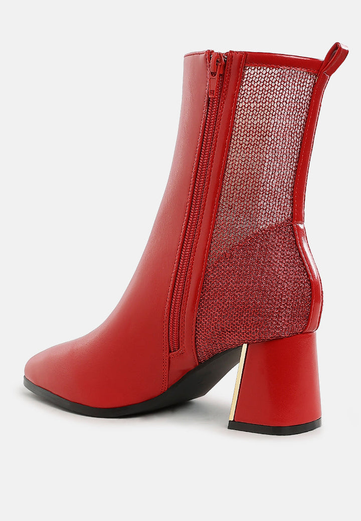 mesh detail pointy ankle boots by ruw#color_red