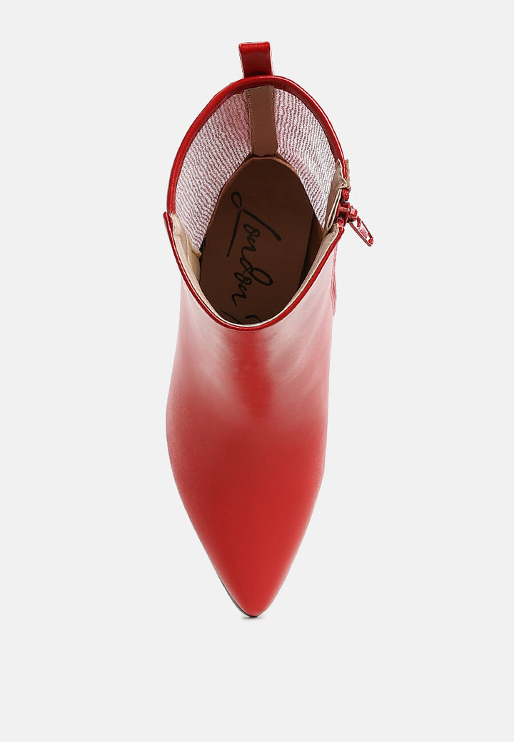 mesh detail pointy ankle boots by ruw#color_red