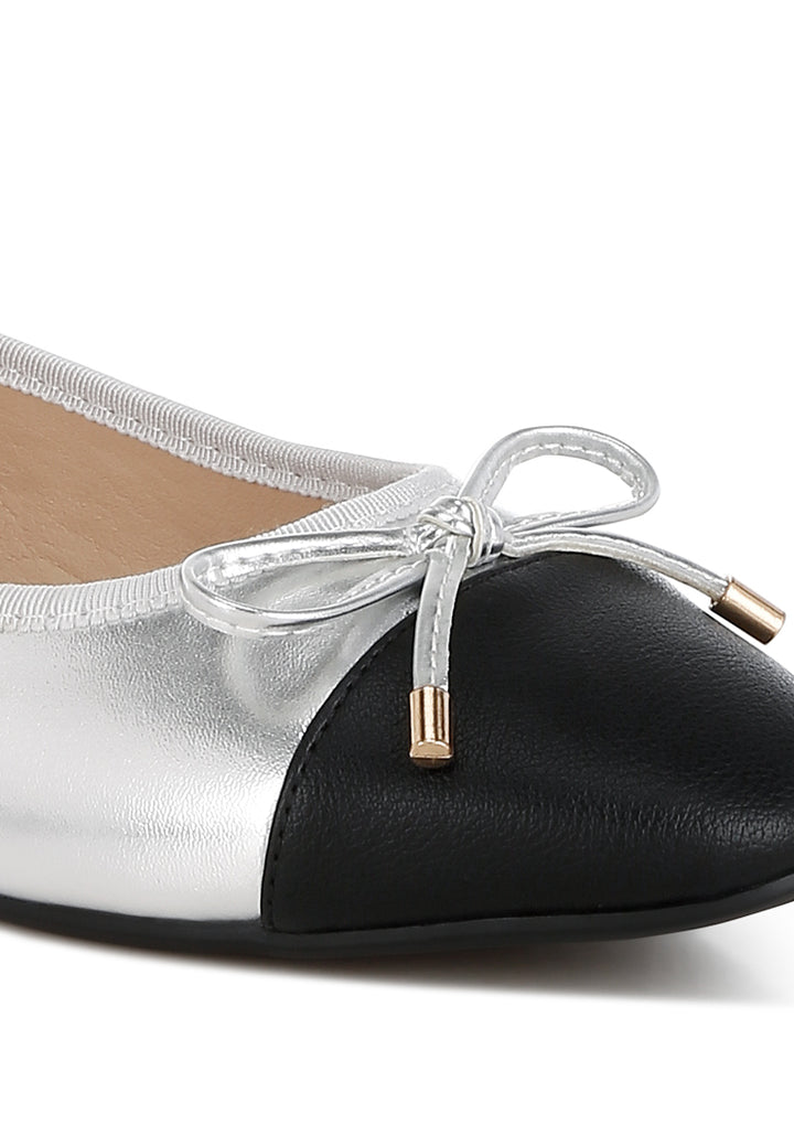 minato two tone ballet flats by ruw#color_silver