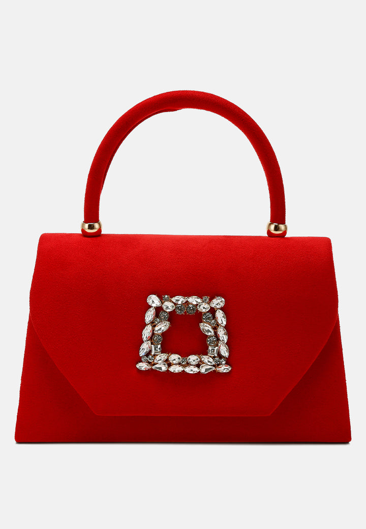 mini top handle brooch bag by ruw#color_red