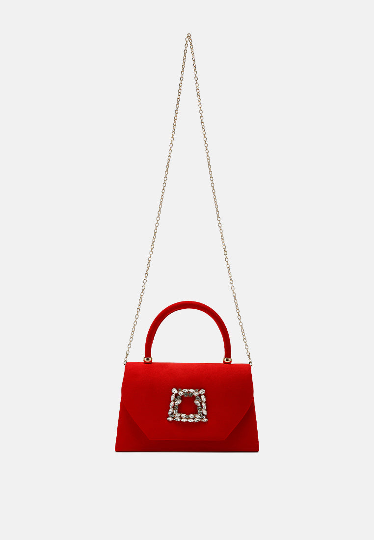 mini top handle brooch bag by ruw#color_red