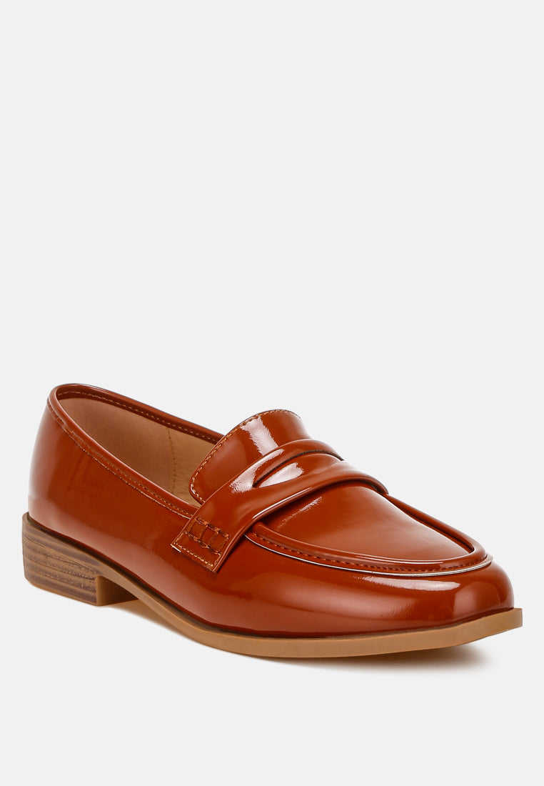 penny strap detail loafers by ruw# color_brown