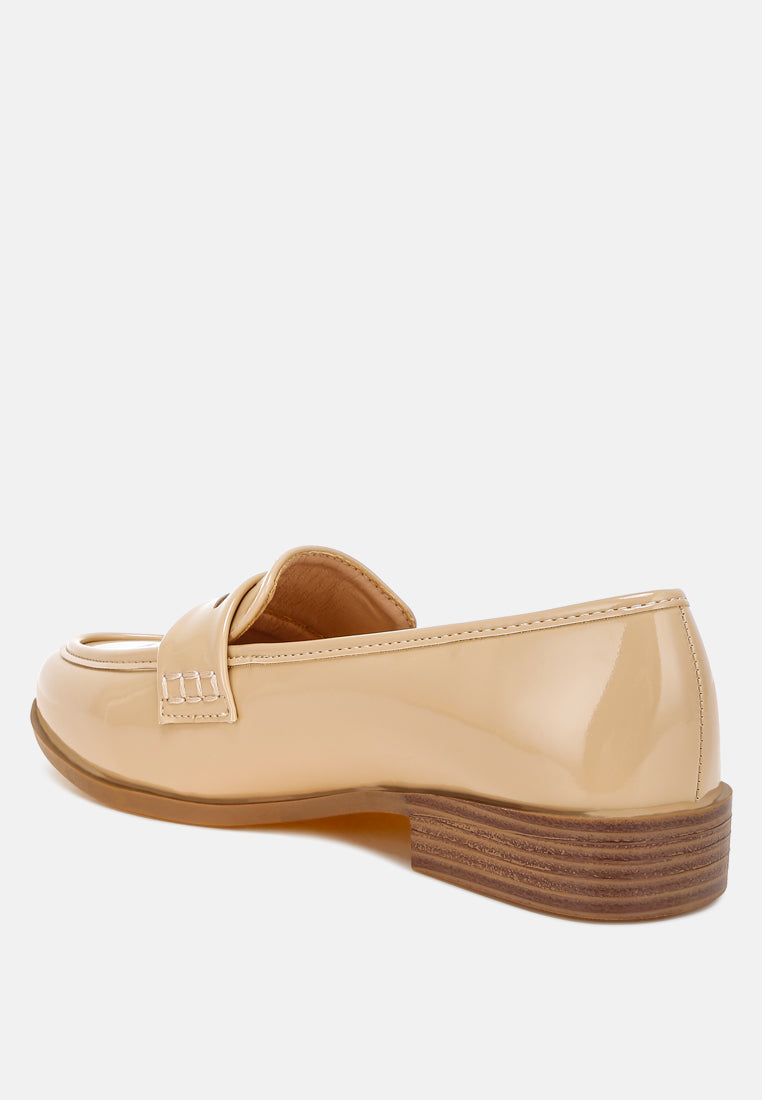 penny strap detail loafers by ruw# color_beige