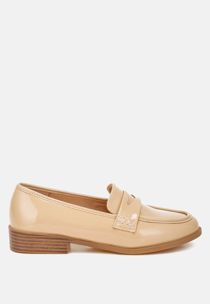 penny strap detail loafers by ruw# color_beige