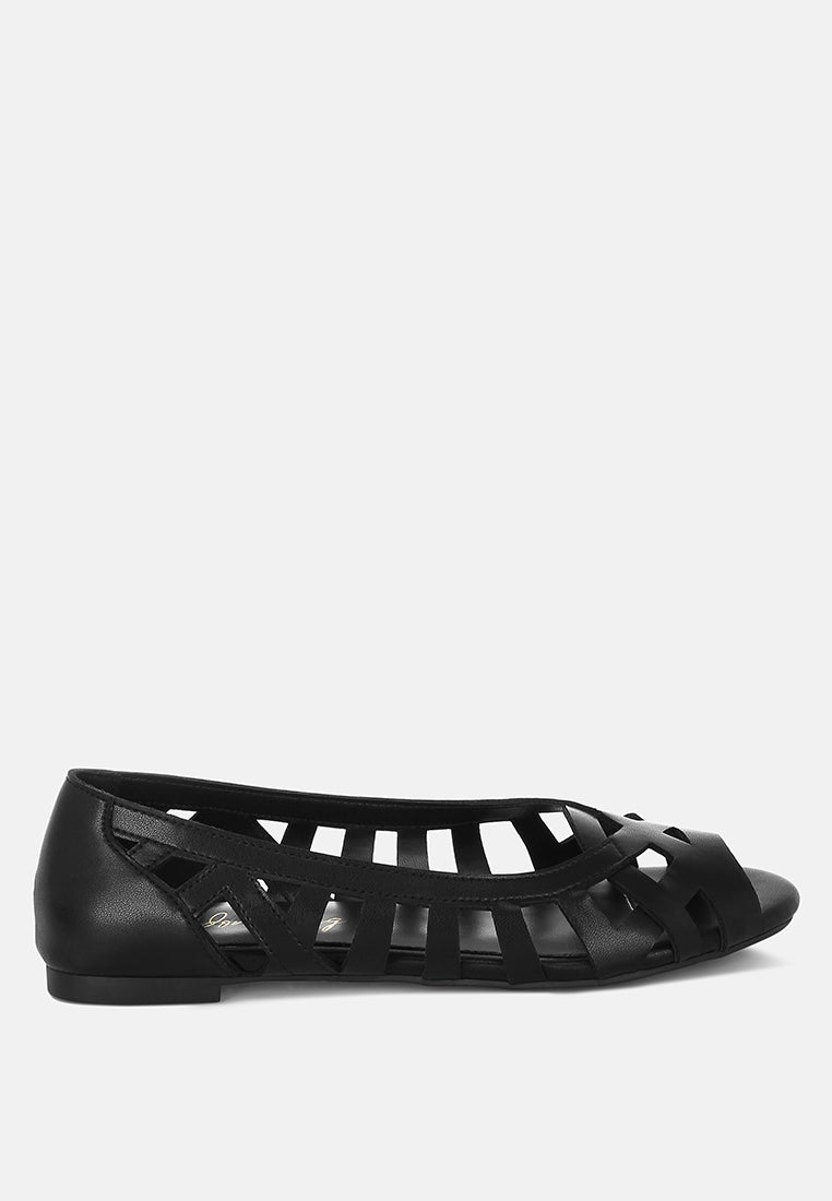 moira woven peep toe flats#color_black