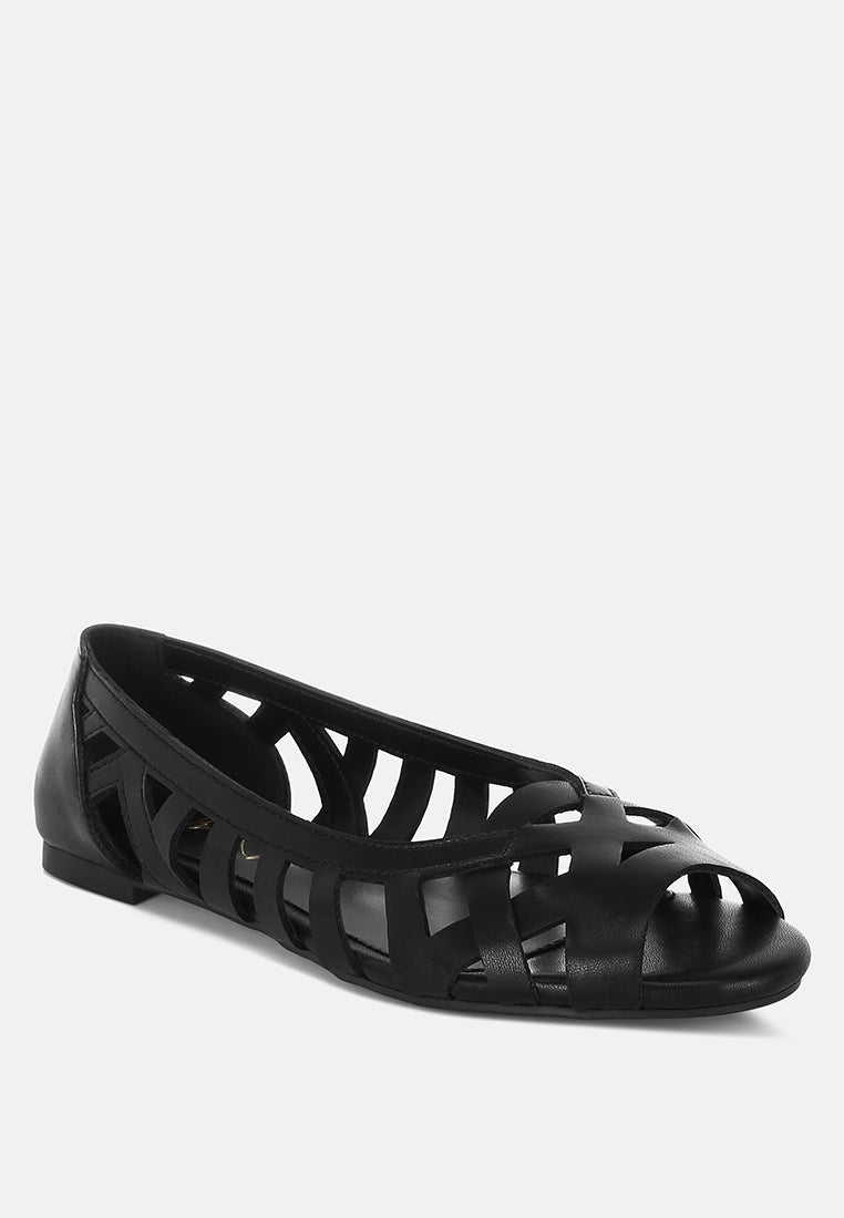 moira woven peep toe flats#color_black