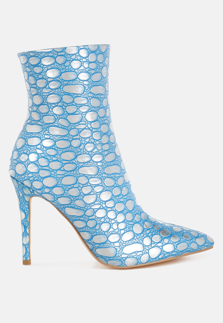 embossed stiletto heel ankle boots by ruw#color_blue