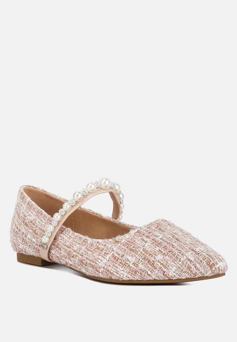 tweed mary jane flat by ruw#color_blush