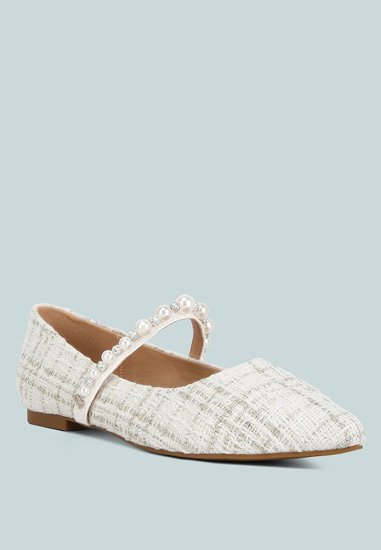 tweed mary jane flat by ruw#color_white