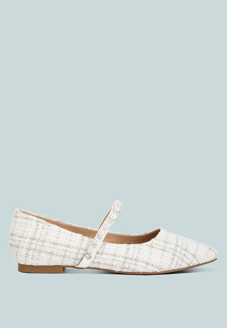 tweed mary jane flat by ruw#color_white