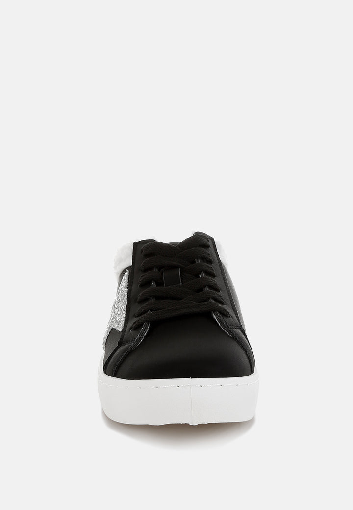 fur collar slip on sneakers by RUW#colour_black