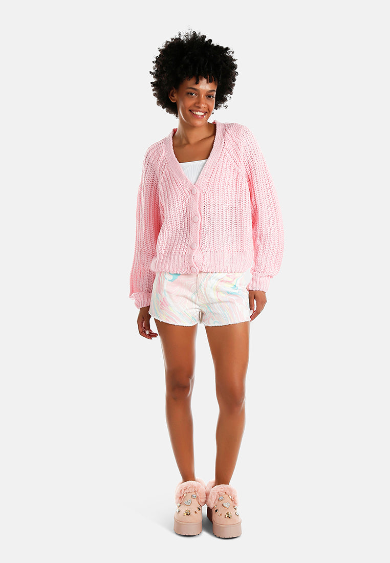 multicolor dip dye raw hem shorts#color_multicolor