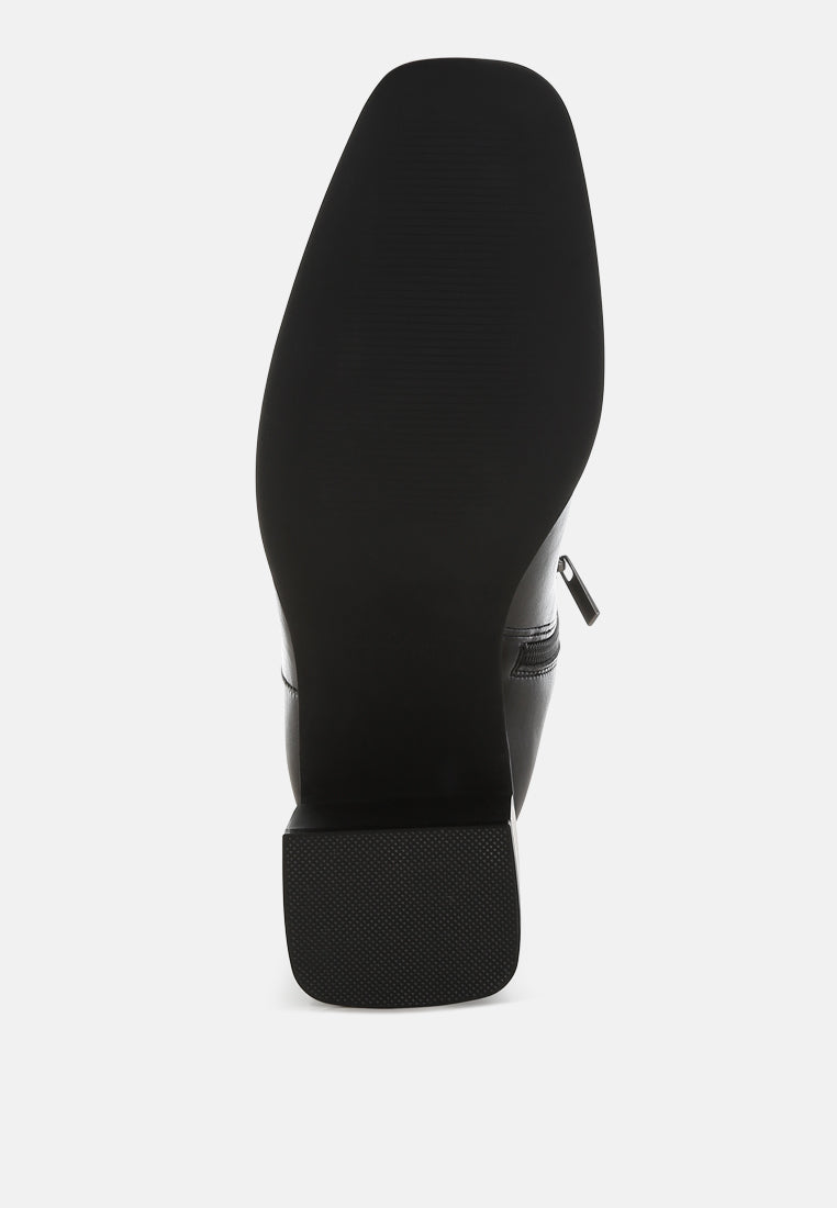 square toe faux leather boots by ruw#color_black