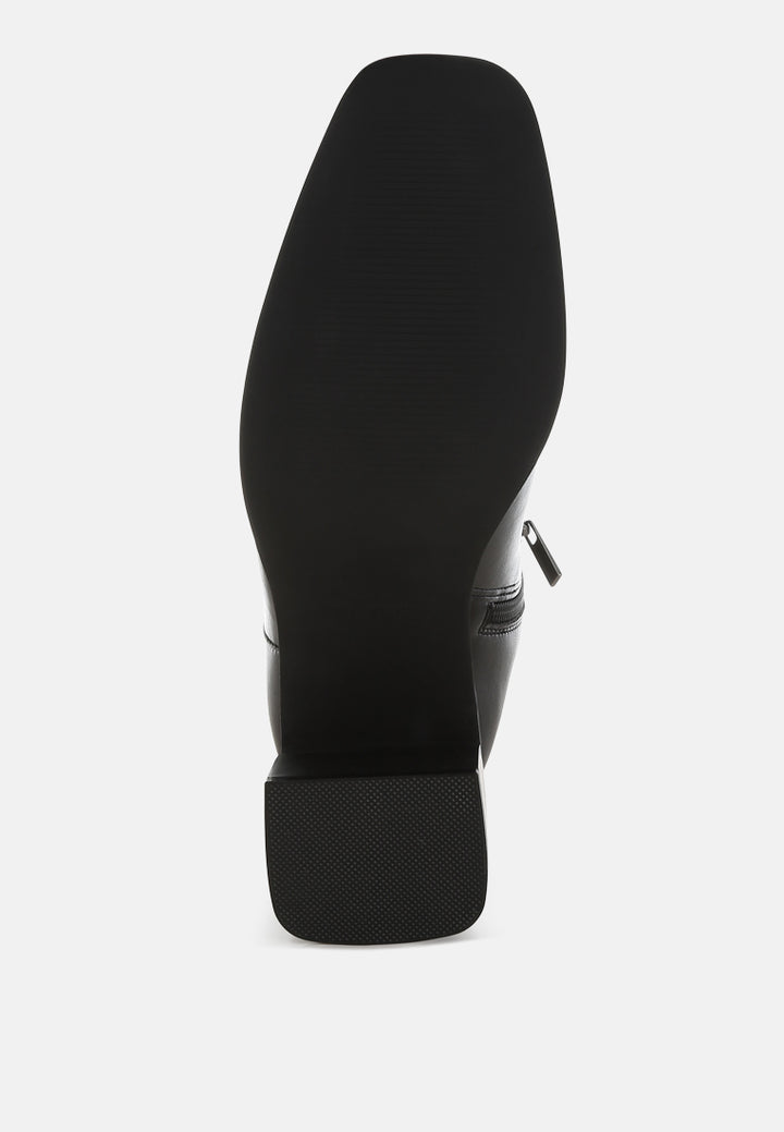 square toe faux leather boots by ruw#color_black