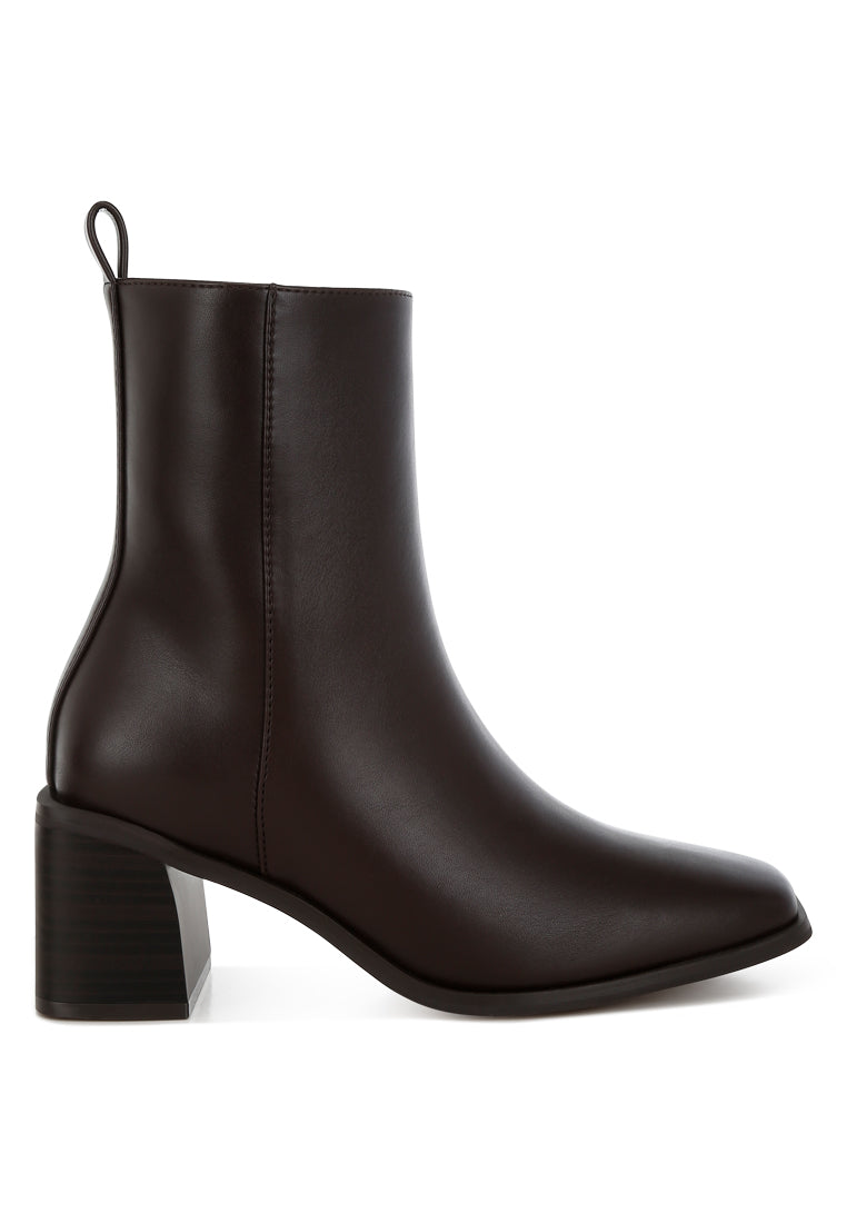 square toe faux leather boots by ruw#color_chocolate