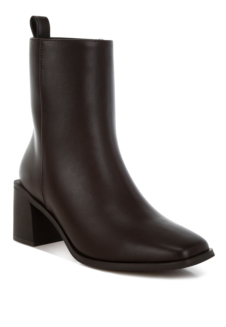 square toe faux leather boots by ruw#color_chocolate