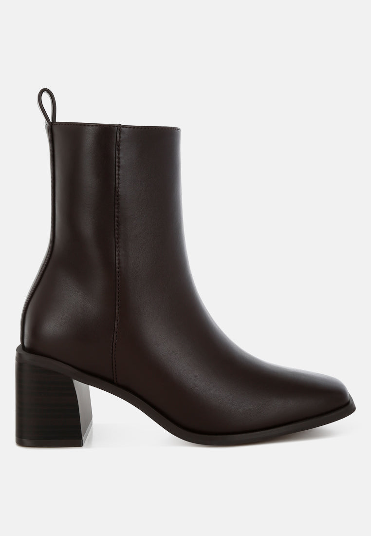 square toe faux leather boots by ruw#color_chocolate