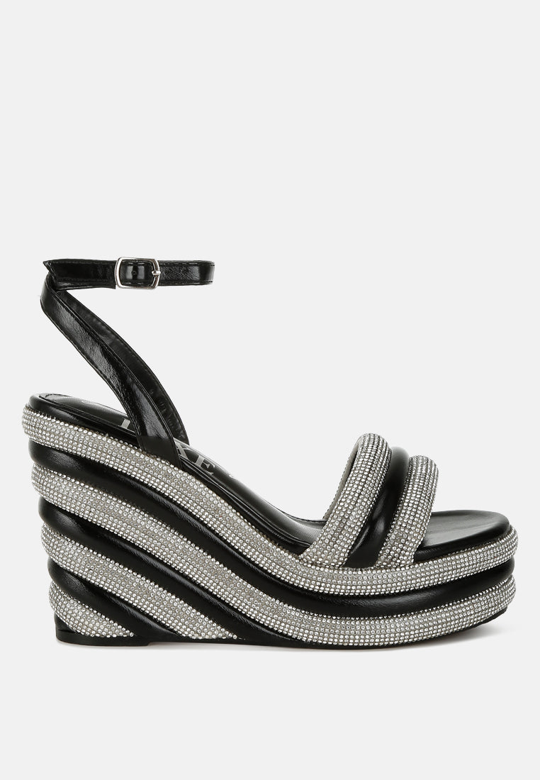 rhinestone studded wedge sandals by ruw#color_black