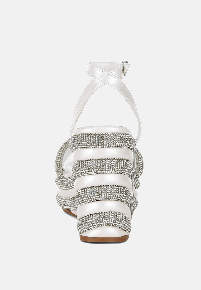 rhinestone studded wedge sandals by ruw#color_white