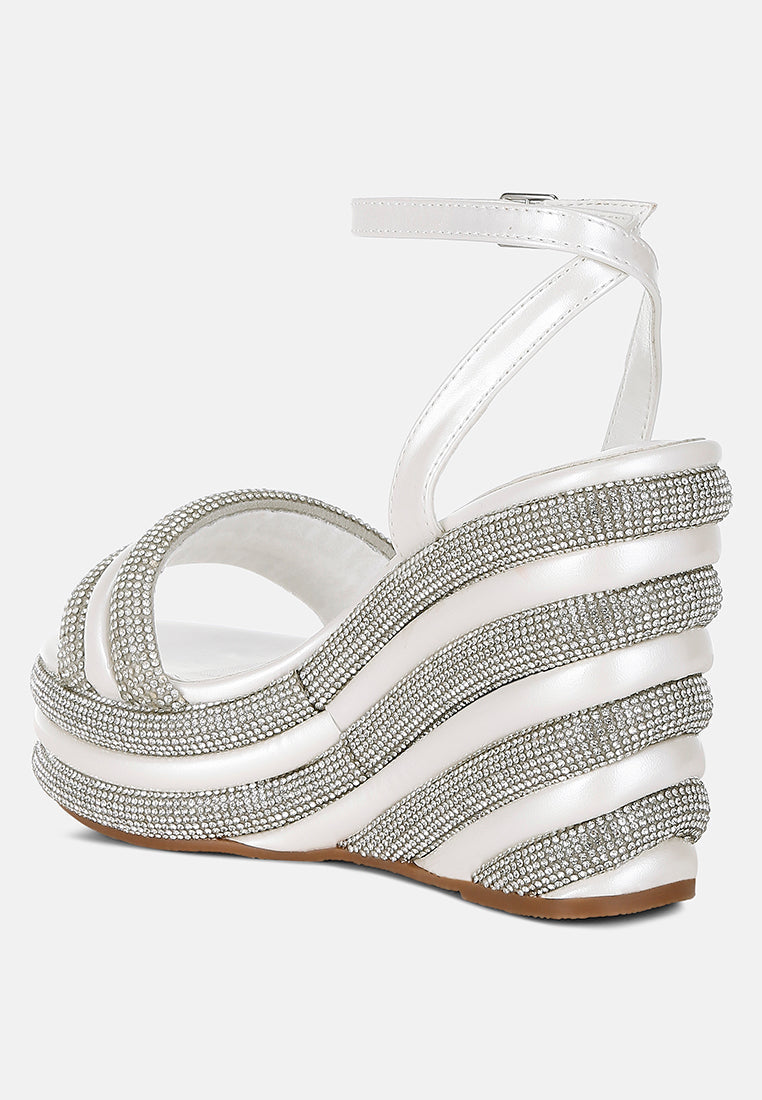 rhinestone studded wedge sandals by ruw#color_white
