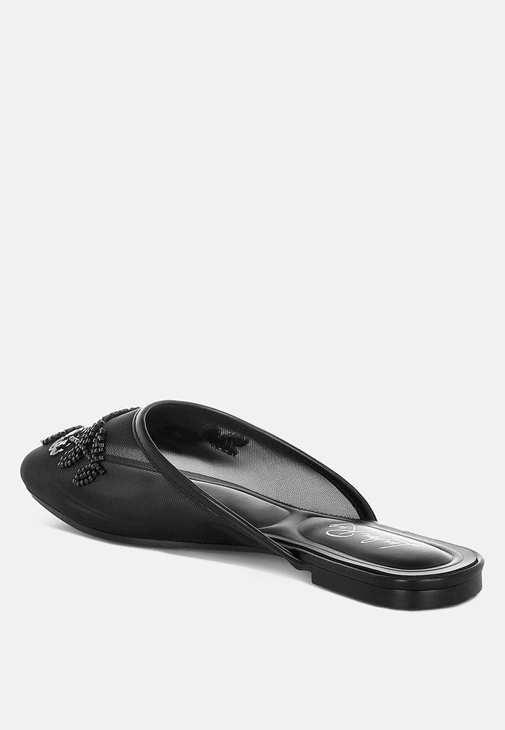 nahra mesh sequin beaded mules#color_black
